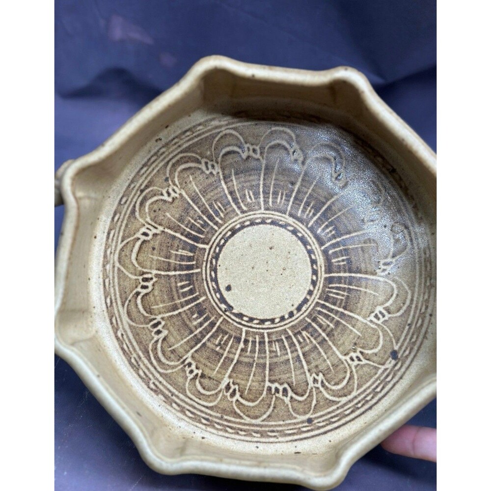 Art Pottery By Sandie Bredbenner Serving Bowl Dish Stoneware Signed